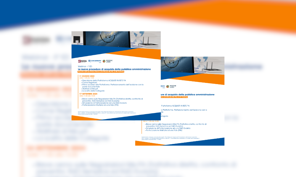 Webinar - "Nuove procedure di acquisto della PA"